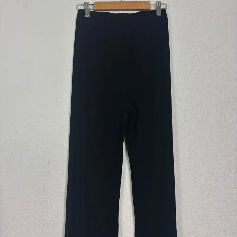 Skims Black Ribbed Loose Flare Pants Women's‎ Size XS